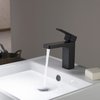 Kibi Blaze Single Handle Bathroom Vanity Sink Faucet with Pop Up Drain C-KBF1017MB-KPW100MB